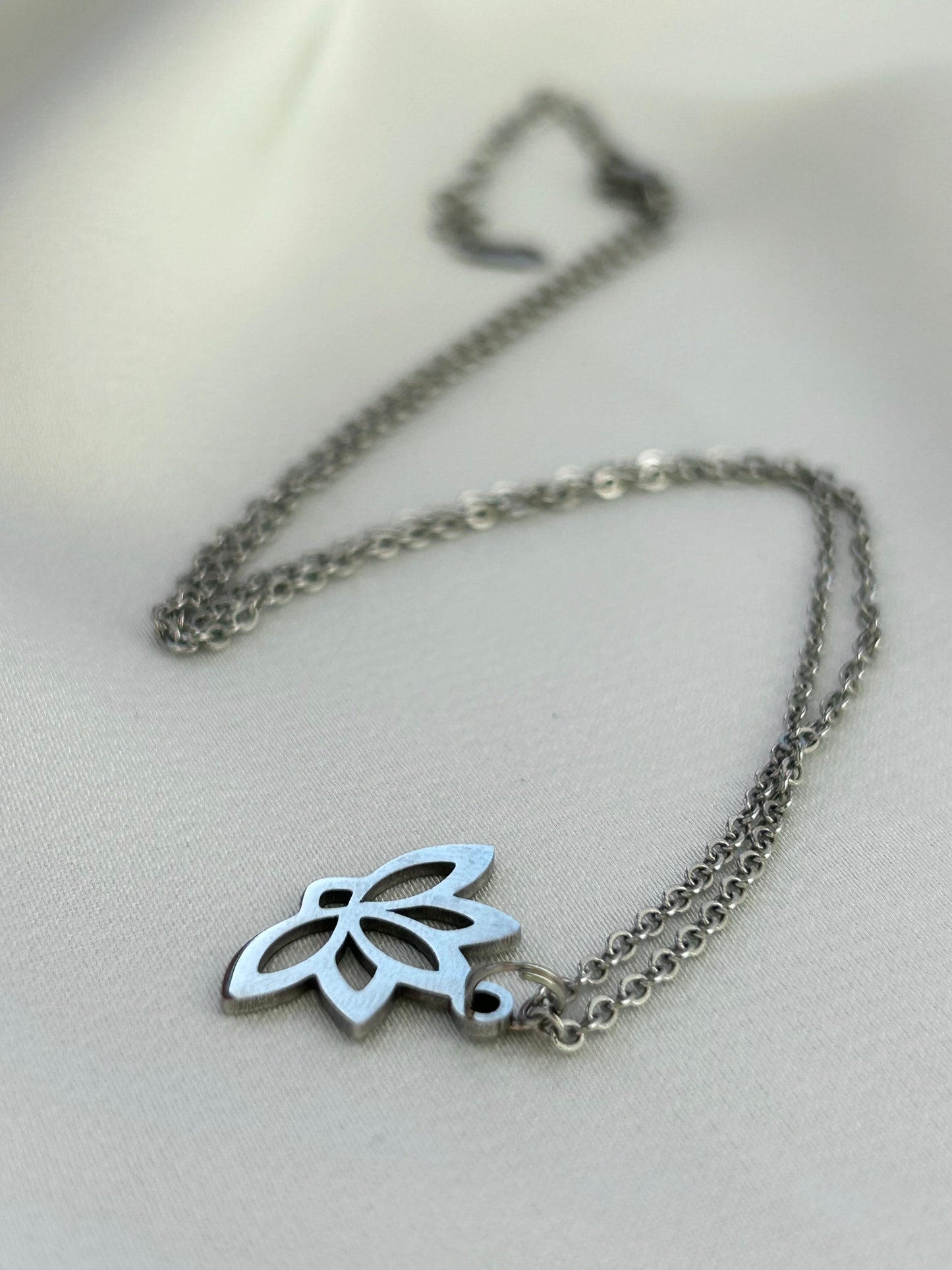 Silver Lotus Necklace