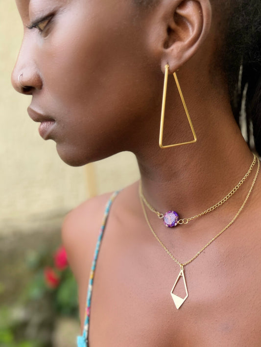Golden Traingle Earrings