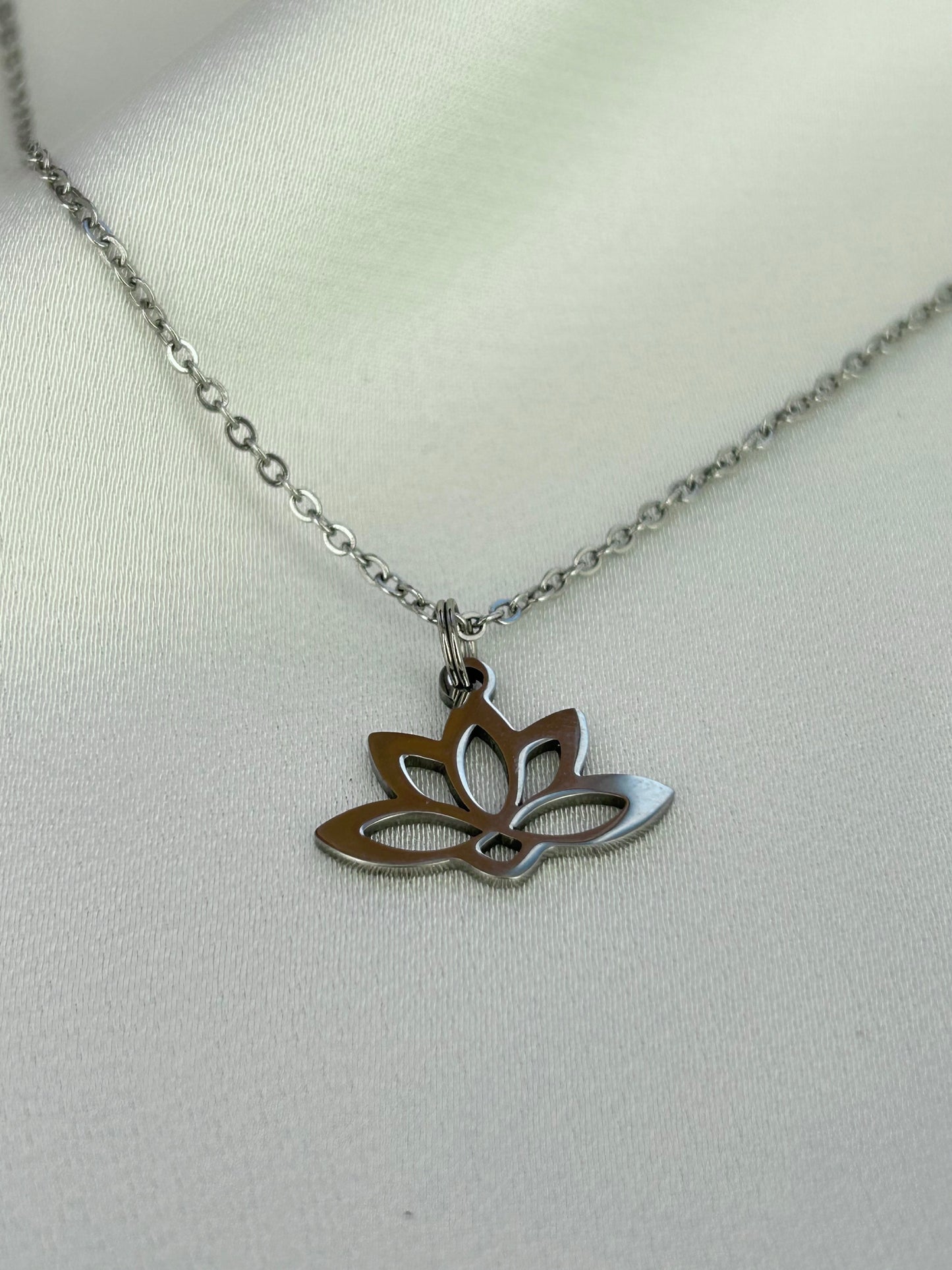 Silver Lotus Necklace