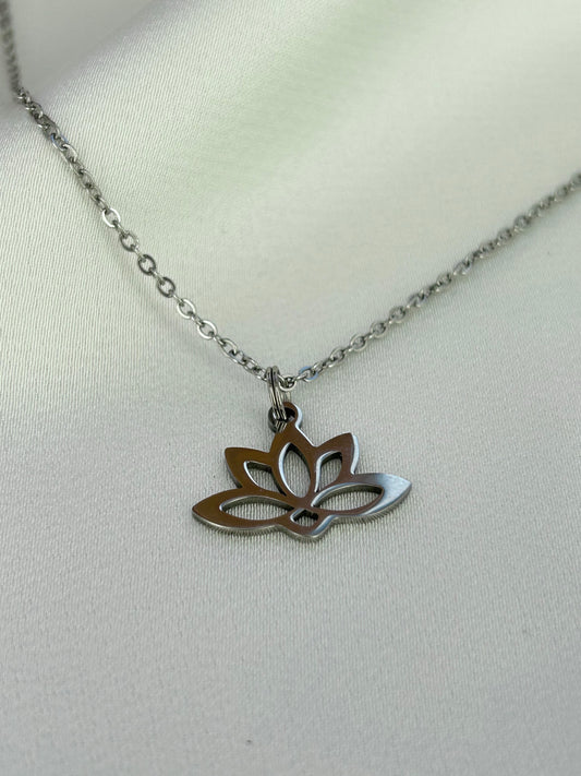 Silver Lotus Necklace