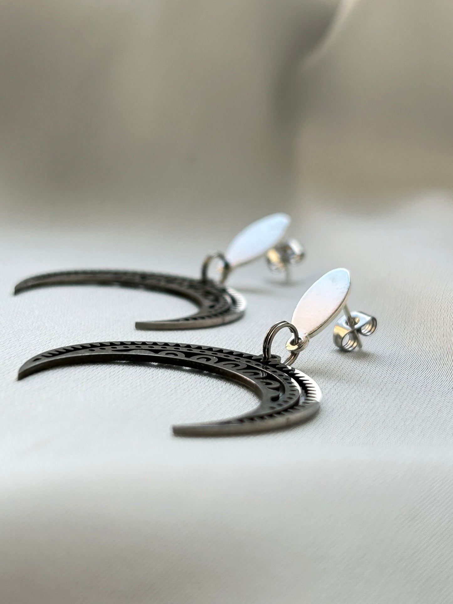 Silver Moon Earrings