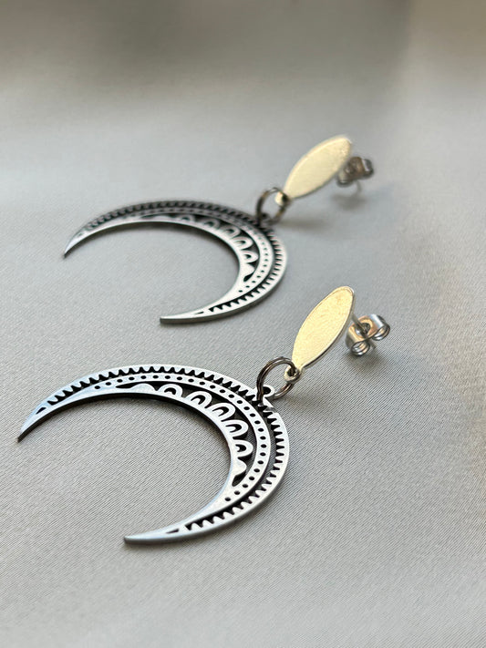 Silver Moon Earrings